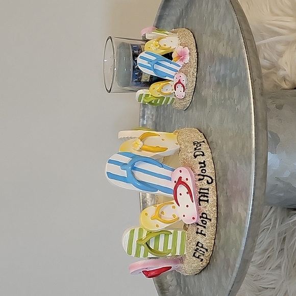 Yankee Candle flip flop till you drop 2 piece candle holder set NWT